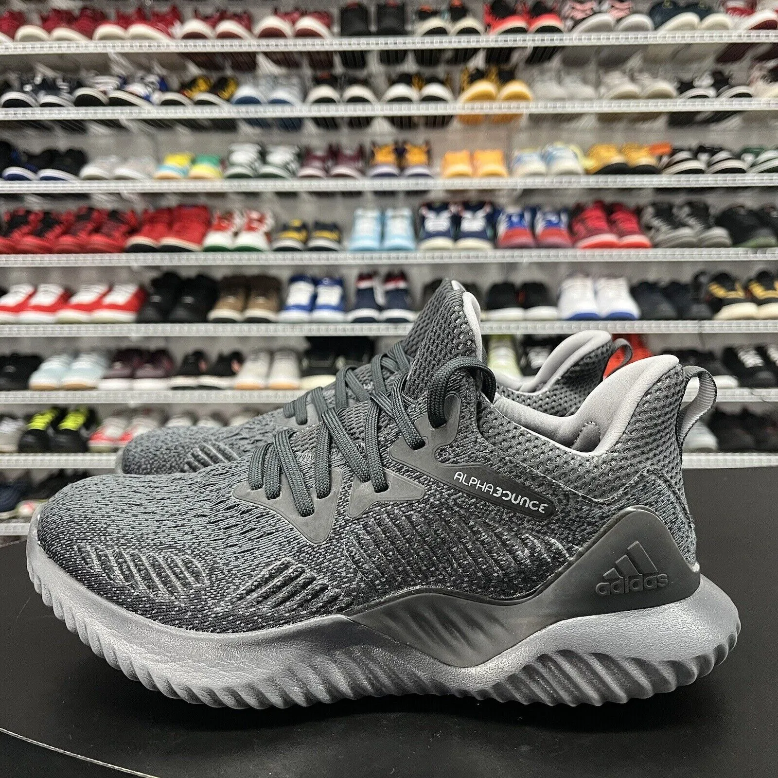 Adidas Mens Alphabounce Beyond Carbon Gray AQ0573 Mens Size 8 No Insoles