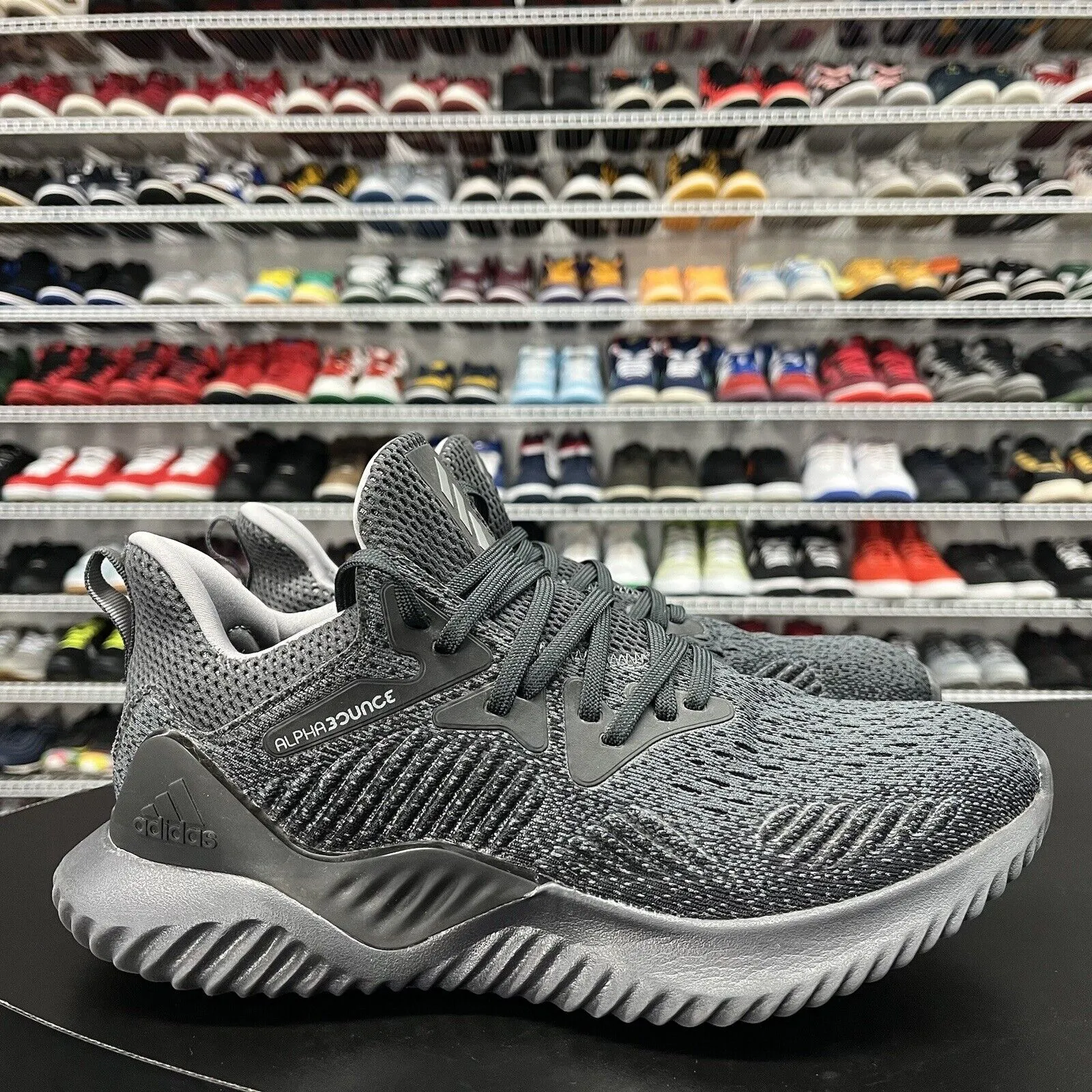 Adidas Mens Alphabounce Beyond Carbon Gray AQ0573 Mens Size 8 No Insoles