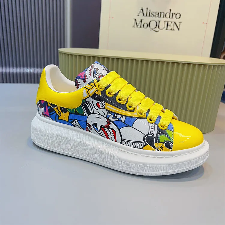 ALEXANDRO MOQUEN GRAFFITI CAMO CHUNKY SOLE UNISEX SNEAKER