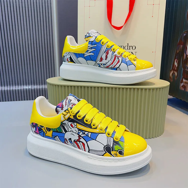 ALEXANDRO MOQUEN GRAFFITI CAMO CHUNKY SOLE UNISEX SNEAKER