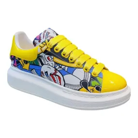ALEXANDRO MOQUEN GRAFFITI CAMO CHUNKY SOLE UNISEX SNEAKER