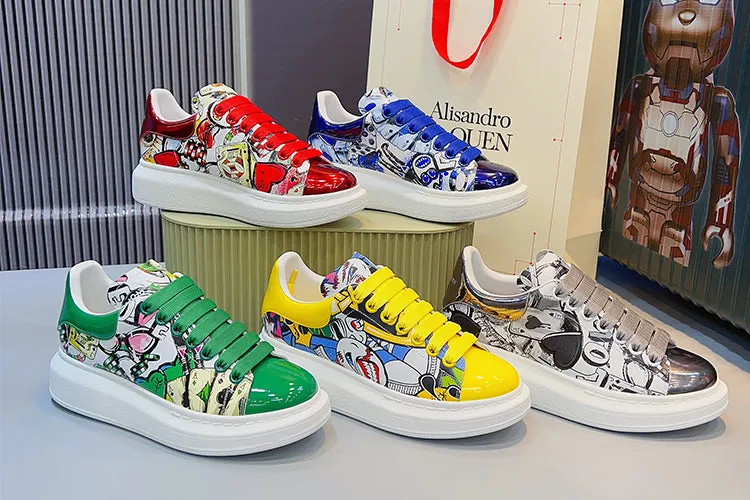 ALEXANDRO MOQUEN GRAFFITI CAMO CHUNKY SOLE UNISEX SNEAKER