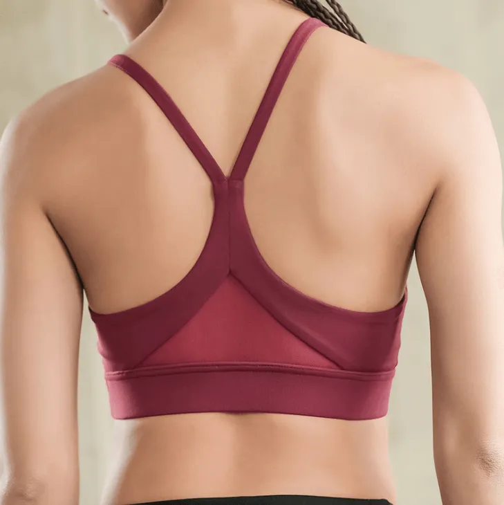 Back Mesh Triangle Push Up Sports Bra Top Fitness Racerback Bras Women Gym Sport Top Padded Yoga Bras Running Underware