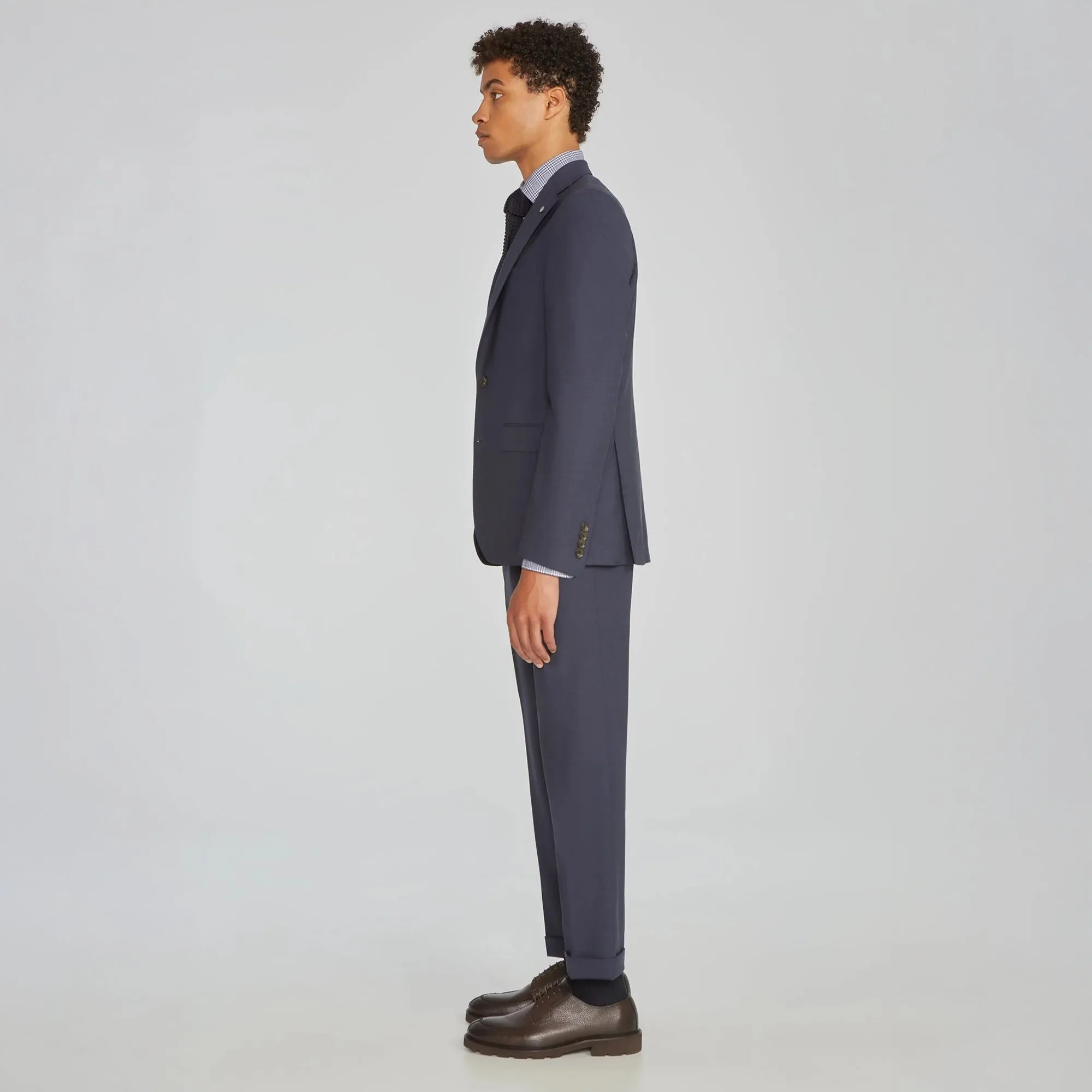 Blue Solid Smart-Twist Wool Stretch Dean Contemporary Fit Suit - Jack Victor