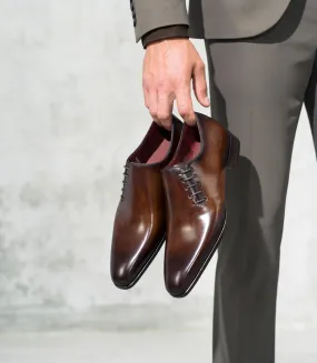 Brown Leather Evzen Lace Up Whole Cut Oxfords - Work Edition