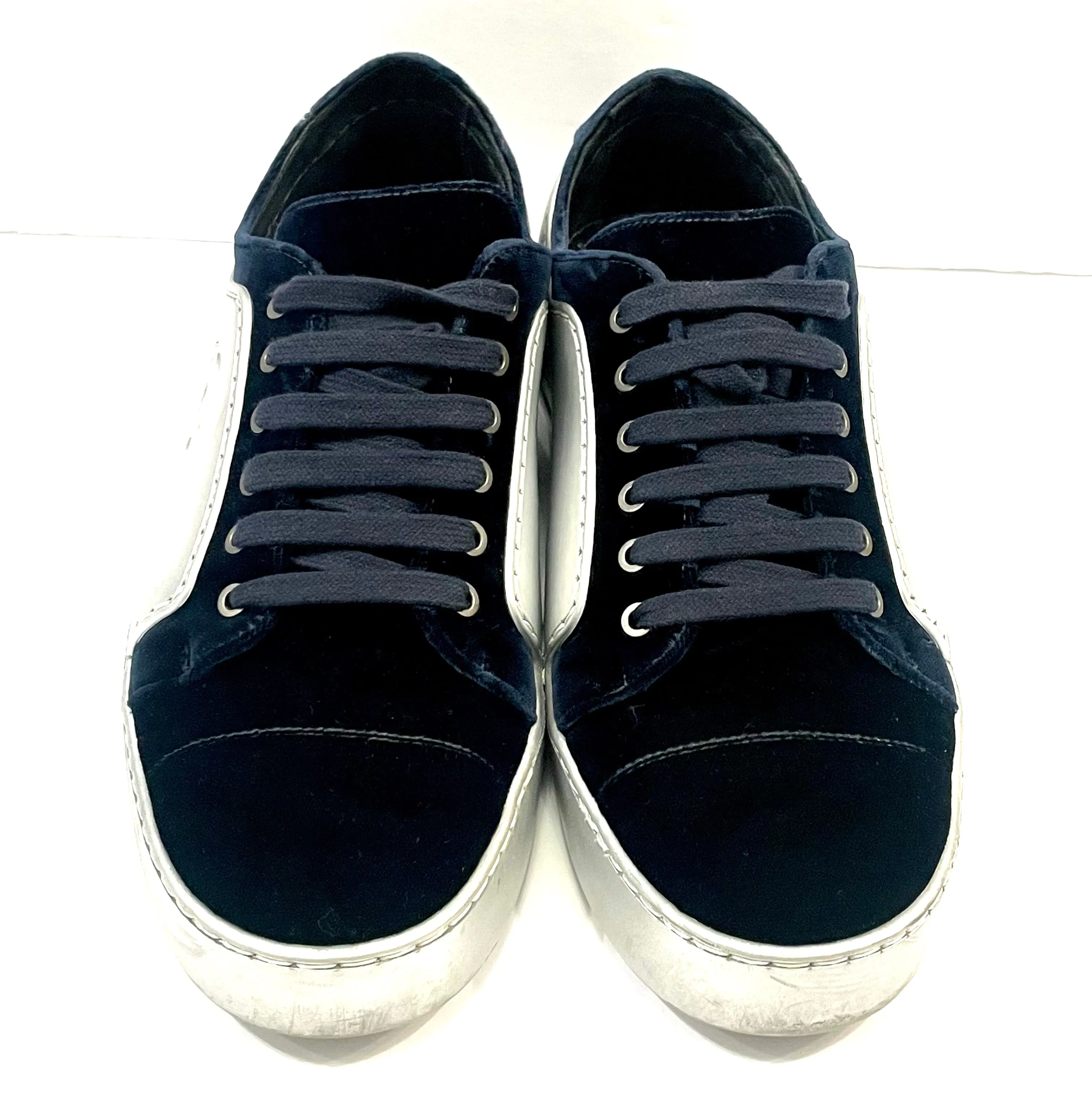 CHANEL METALLIC CALFSKIN VELVET CC SNEAKERS