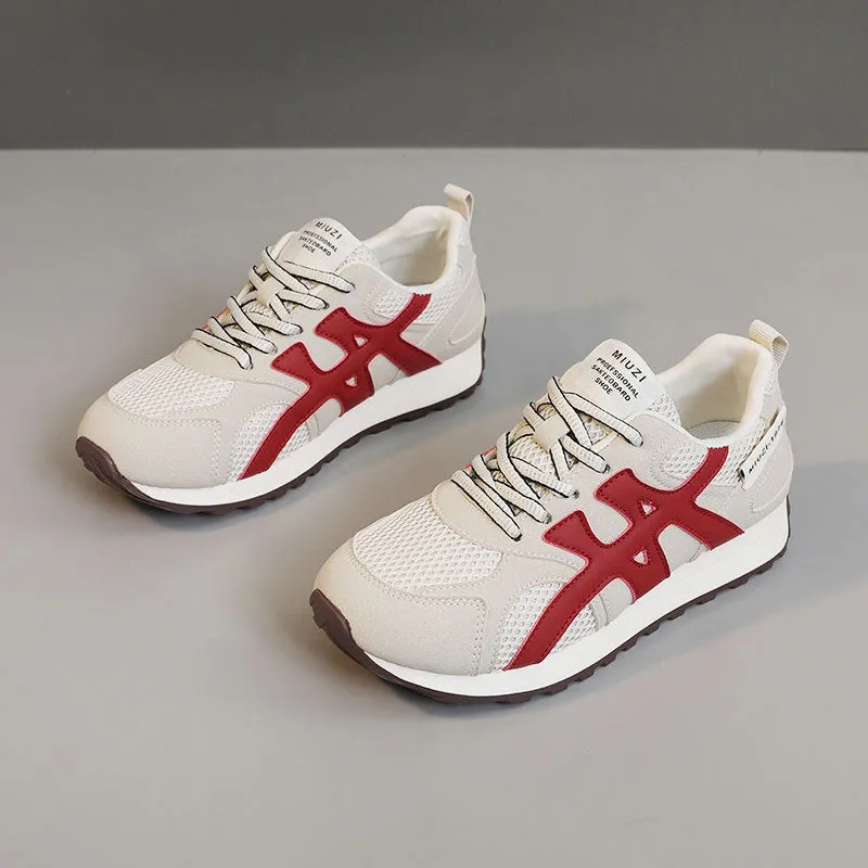 Contrast Mesh Round Toe Athletic