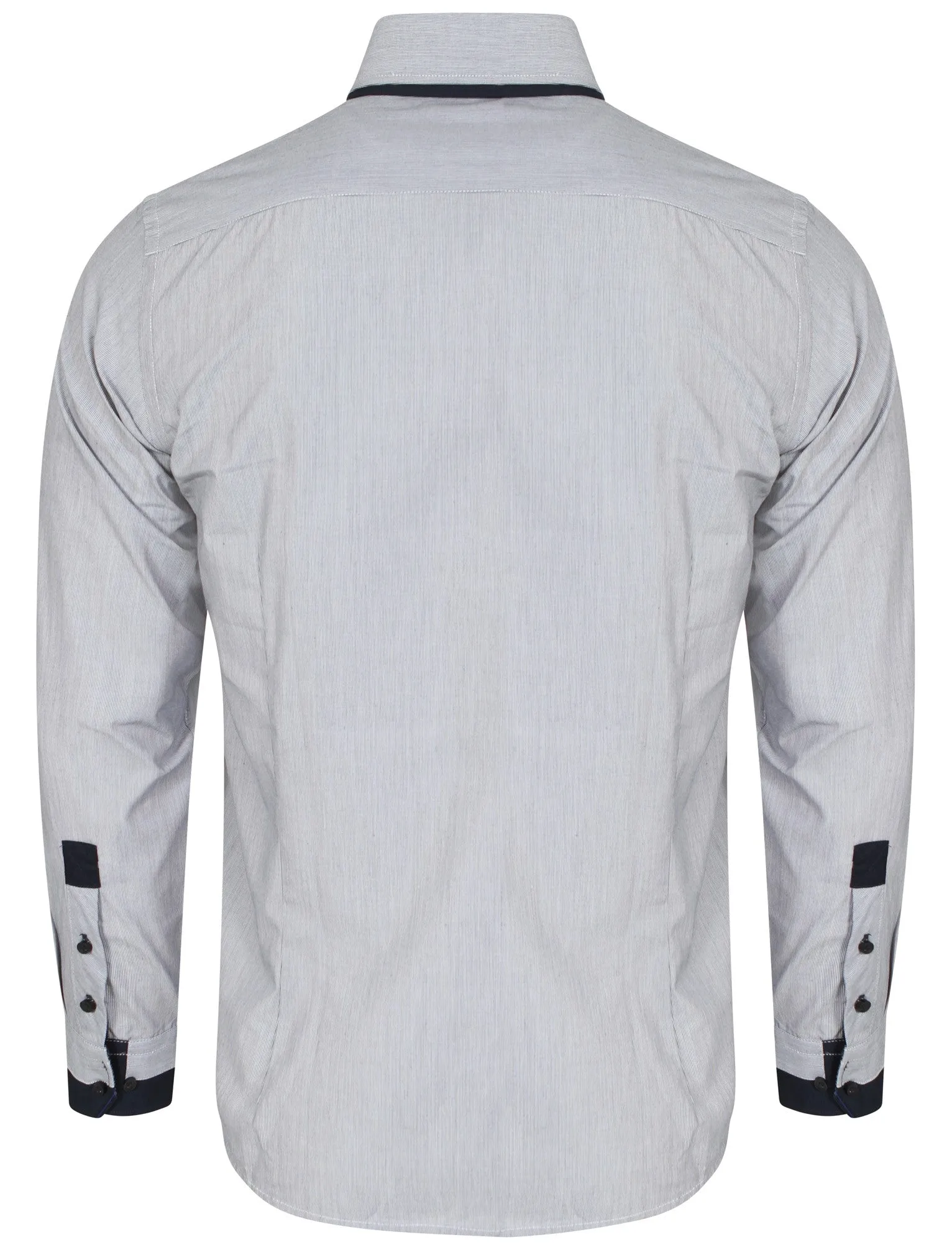 Deniro 2 Hairline Stripe Shirt in Navy - Le Shark