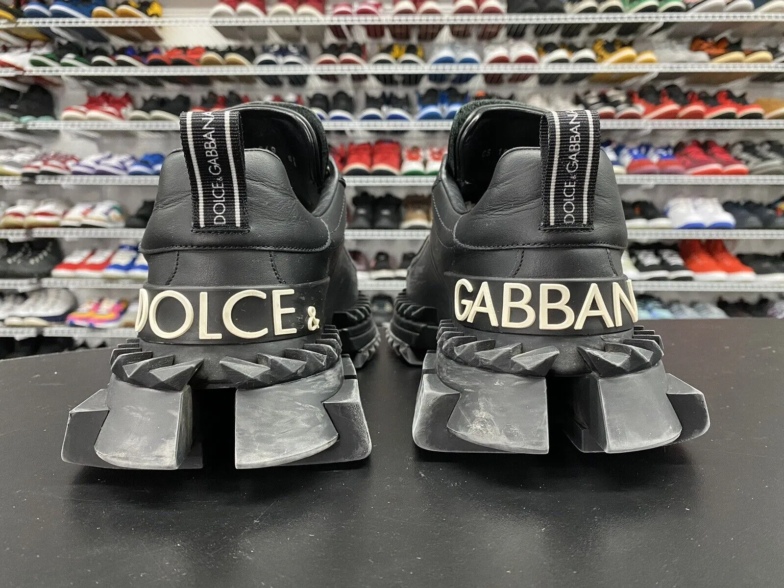 Dolce & Gabbana' Super King� Black Sneakers Shoes Men's Sz UK 6.5 US 7.5
