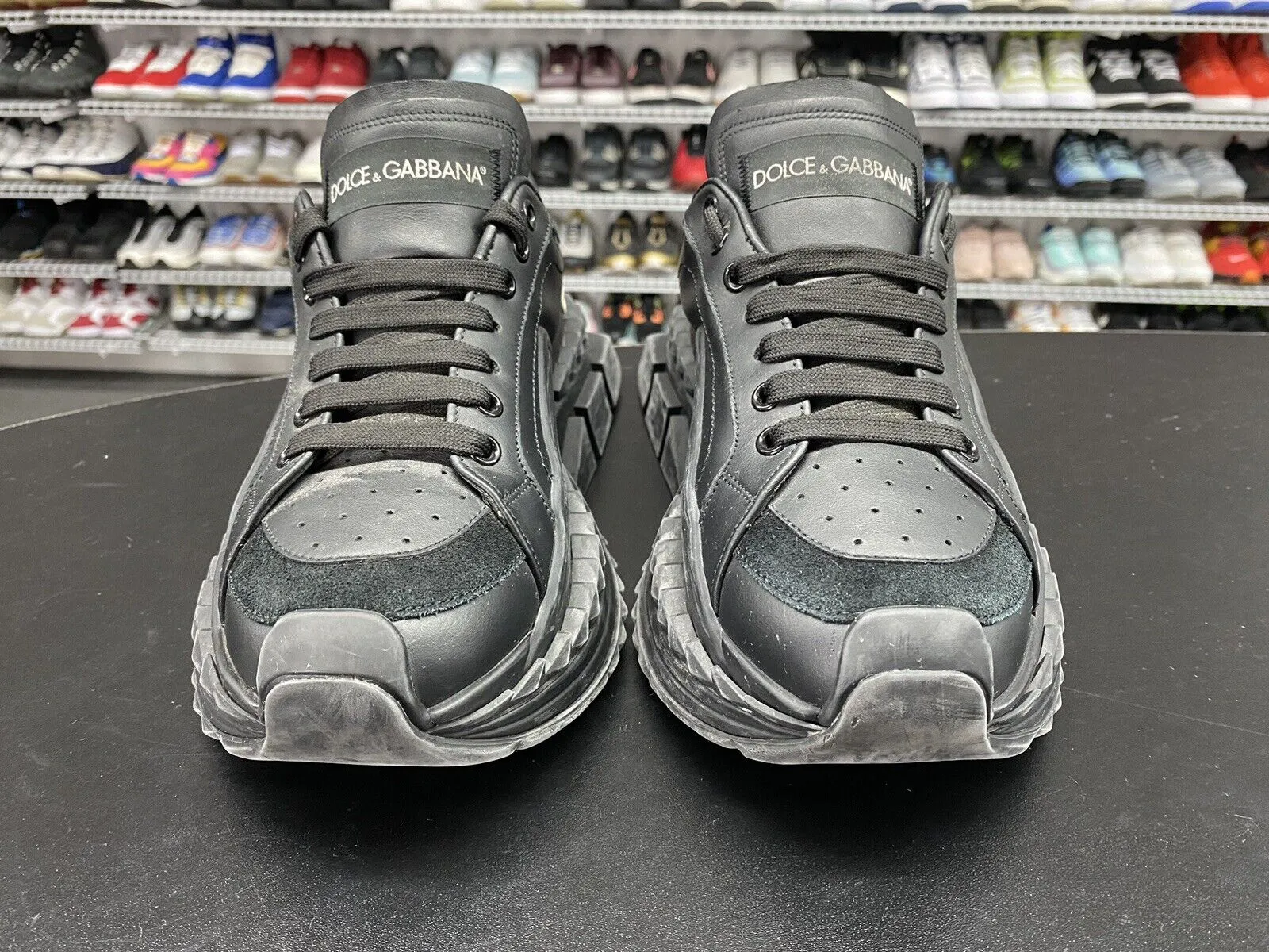 Dolce & Gabbana' Super King� Black Sneakers Shoes Men's Sz UK 6.5 US 7.5