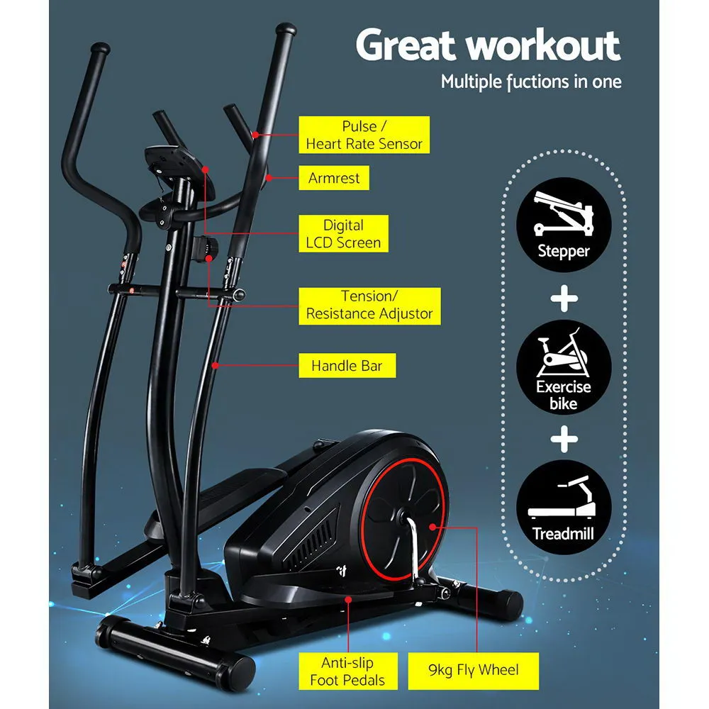 Everfit Elliptical Cross Trainer Black
