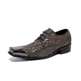 Foreign trade men's shoes leather breathable business dress leather shoes men's square head tie cowhide men's leather shoes work shoes trendy shoes