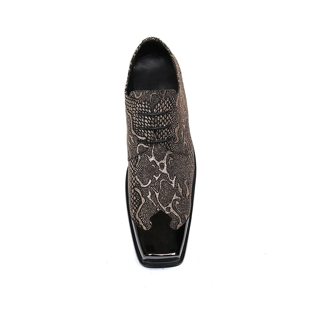 Foreign trade men's shoes leather breathable business dress leather shoes men's square head tie cowhide men's leather shoes work shoes trendy shoes