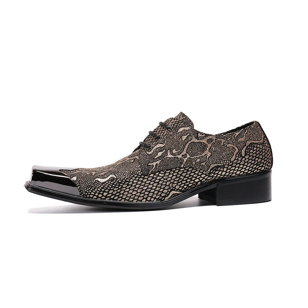 Foreign trade men's shoes leather breathable business dress leather shoes men's square head tie cowhide men's leather shoes work shoes trendy shoes