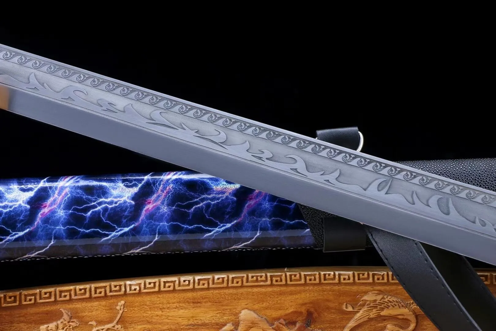 Handmade High Carbon steel Chinese Sword With Blue Sheath#1354
