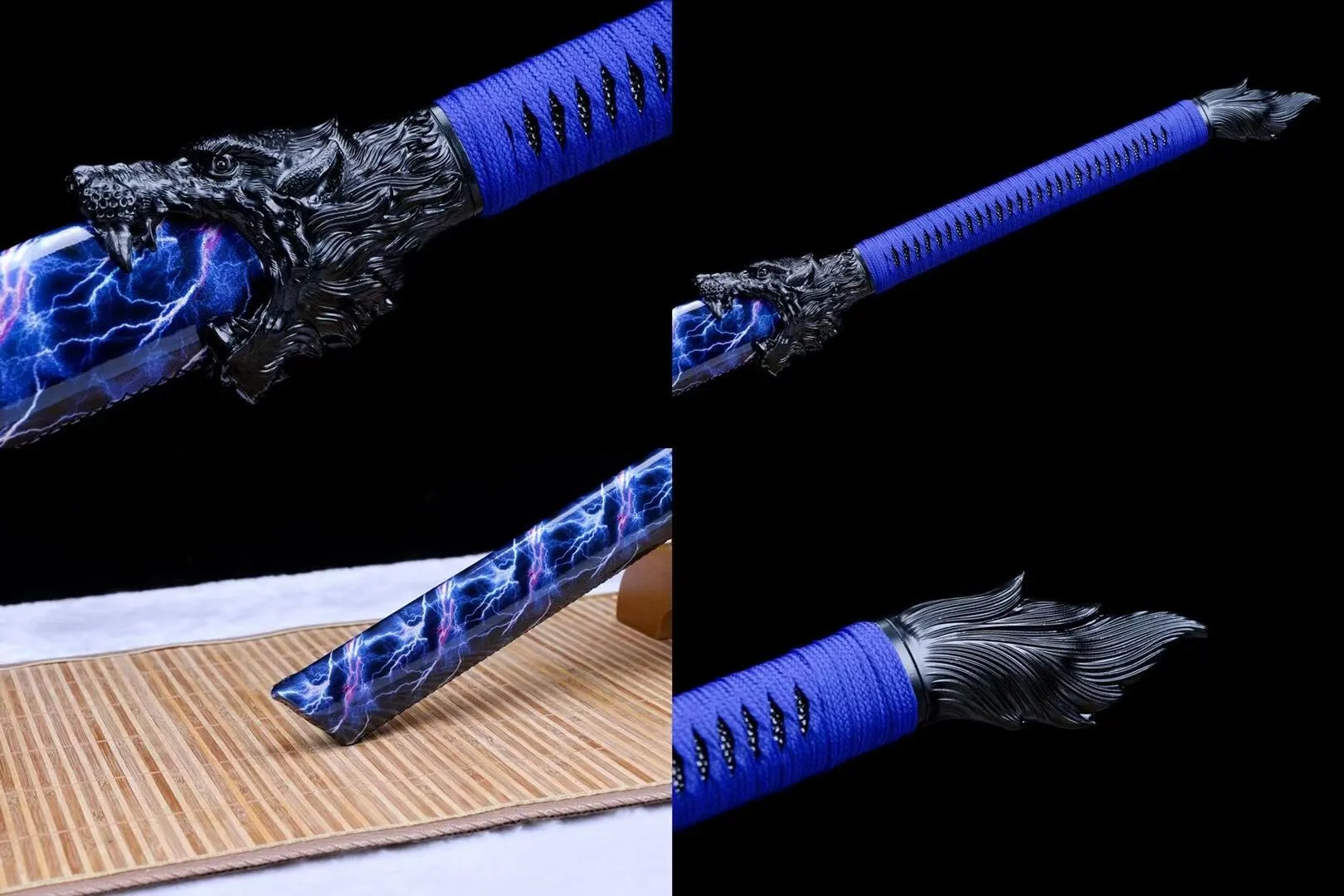 Handmade High Carbon steel Chinese Sword With Blue Sheath#1354