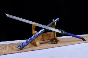 Handmade High Carbon steel Chinese Sword With Blue Sheath#1354
