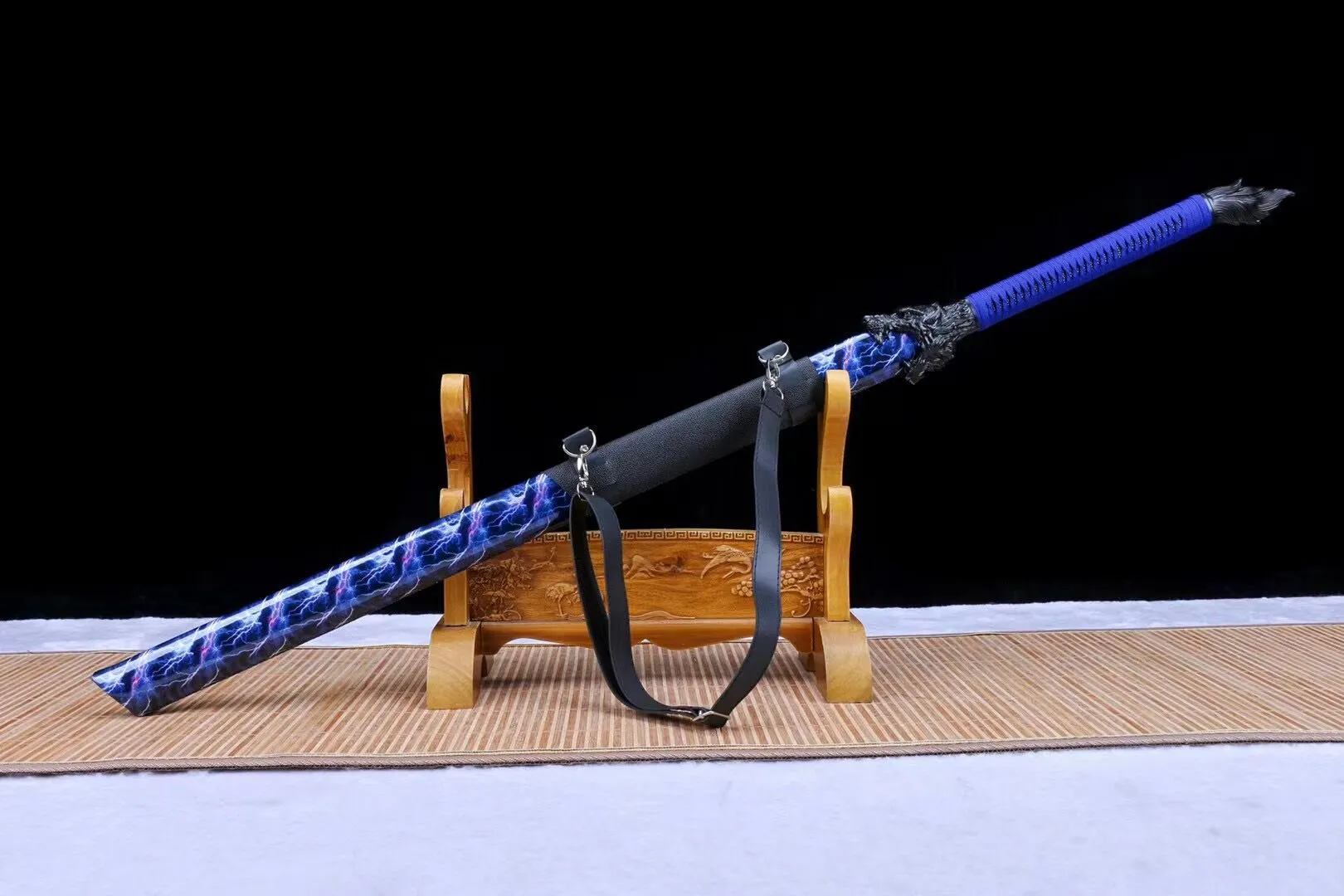 Handmade High Carbon steel Chinese Sword With Blue Sheath#1354