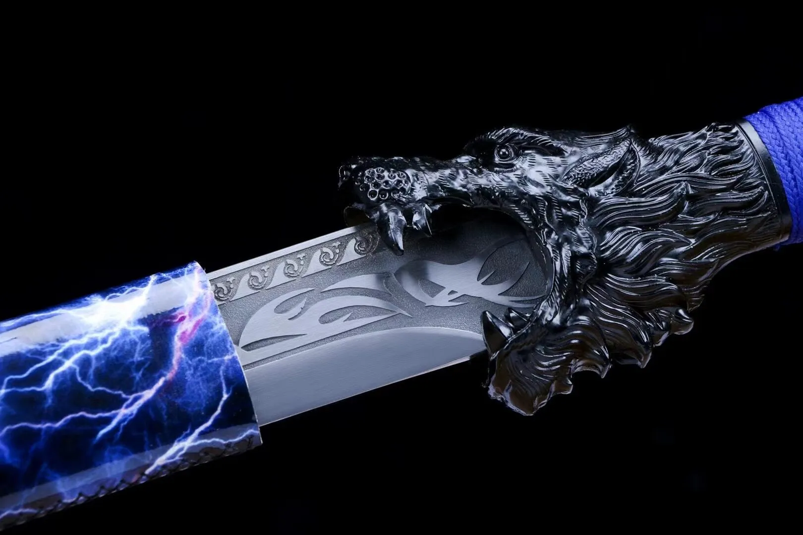 Handmade High Carbon steel Chinese Sword With Blue Sheath#1354