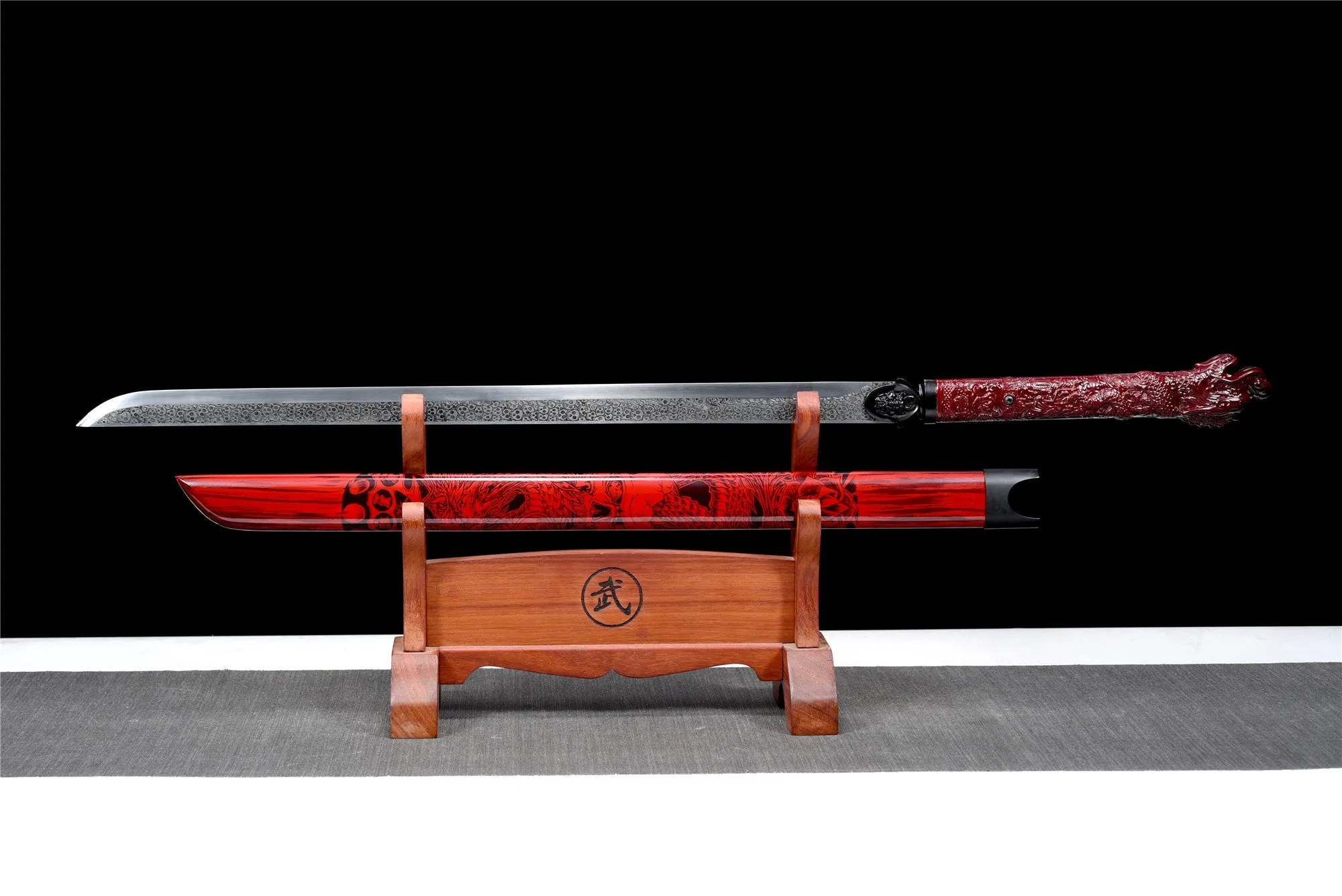 Handmade Manganese steel Chinese Sword With Red Sheath#1342