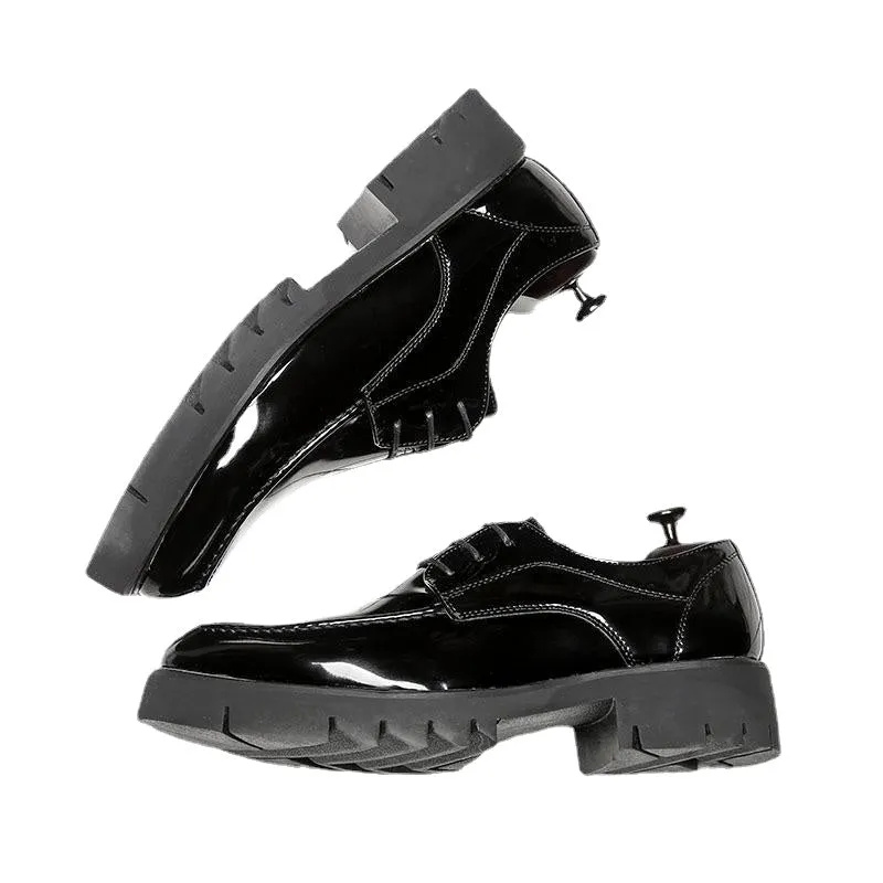 Huaque pointed patent leather strap men's Korean version of the trend business dress casual shoes 101