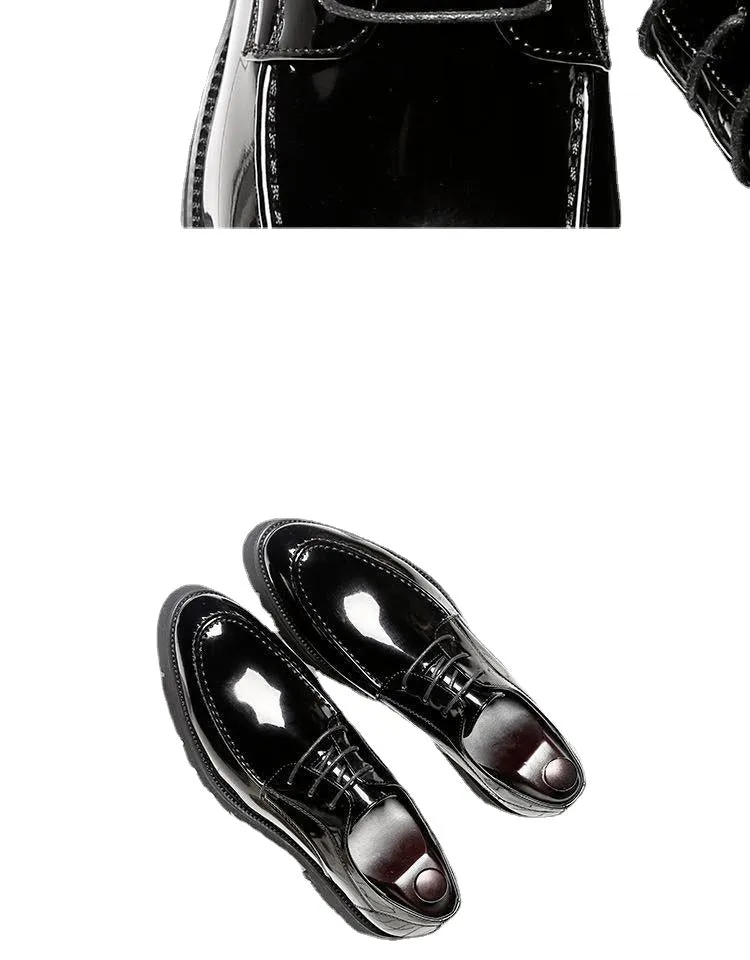Huaque pointed patent leather strap men's Korean version of the trend business dress casual shoes 101