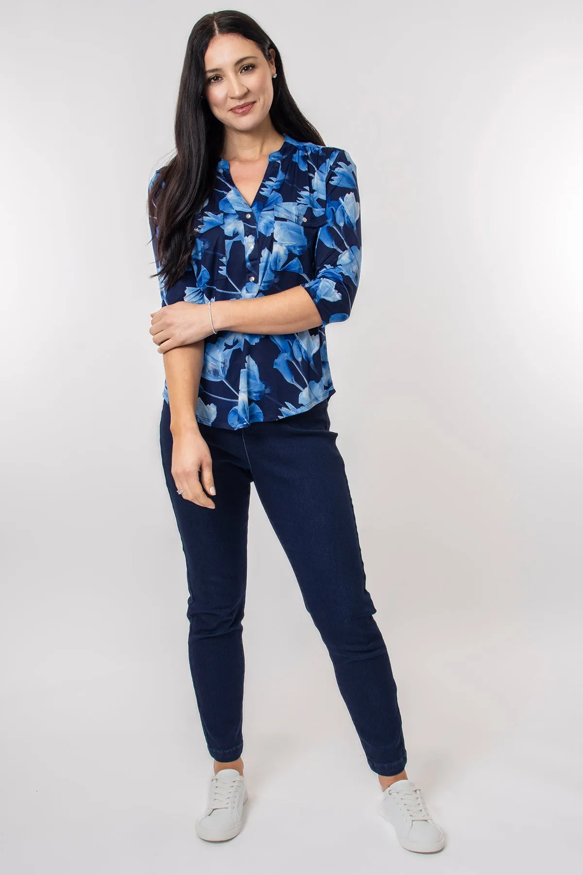 Large scale floral pocket shirt