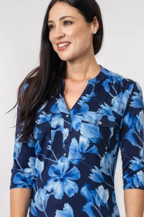 Large scale floral pocket shirt