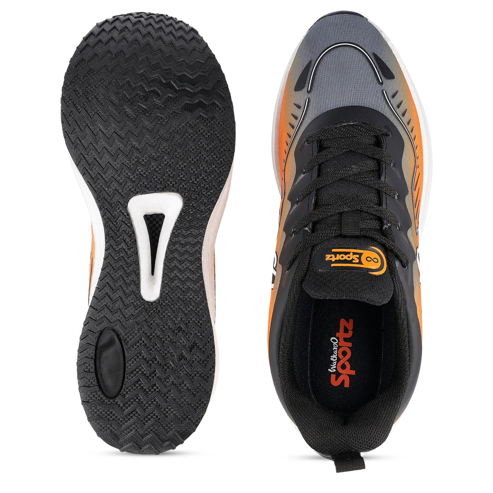 Men's Lace-up Sports Shoe - WS9163 Grey Orange
