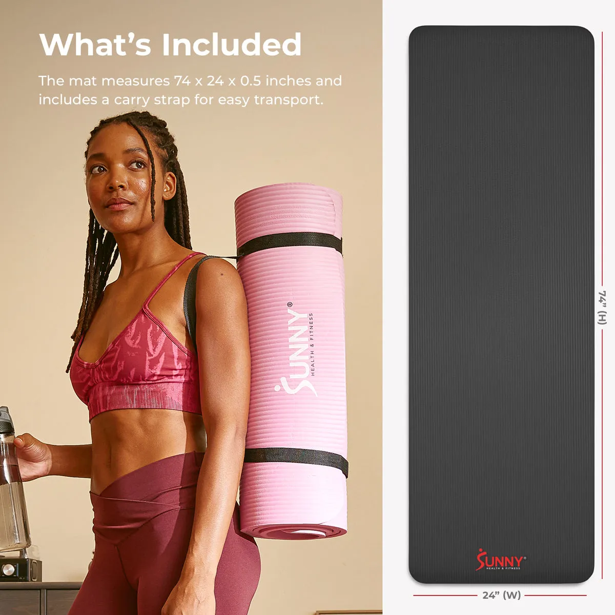 Premium 1/2-Inch Extra Thick Exercise Yoga Mat