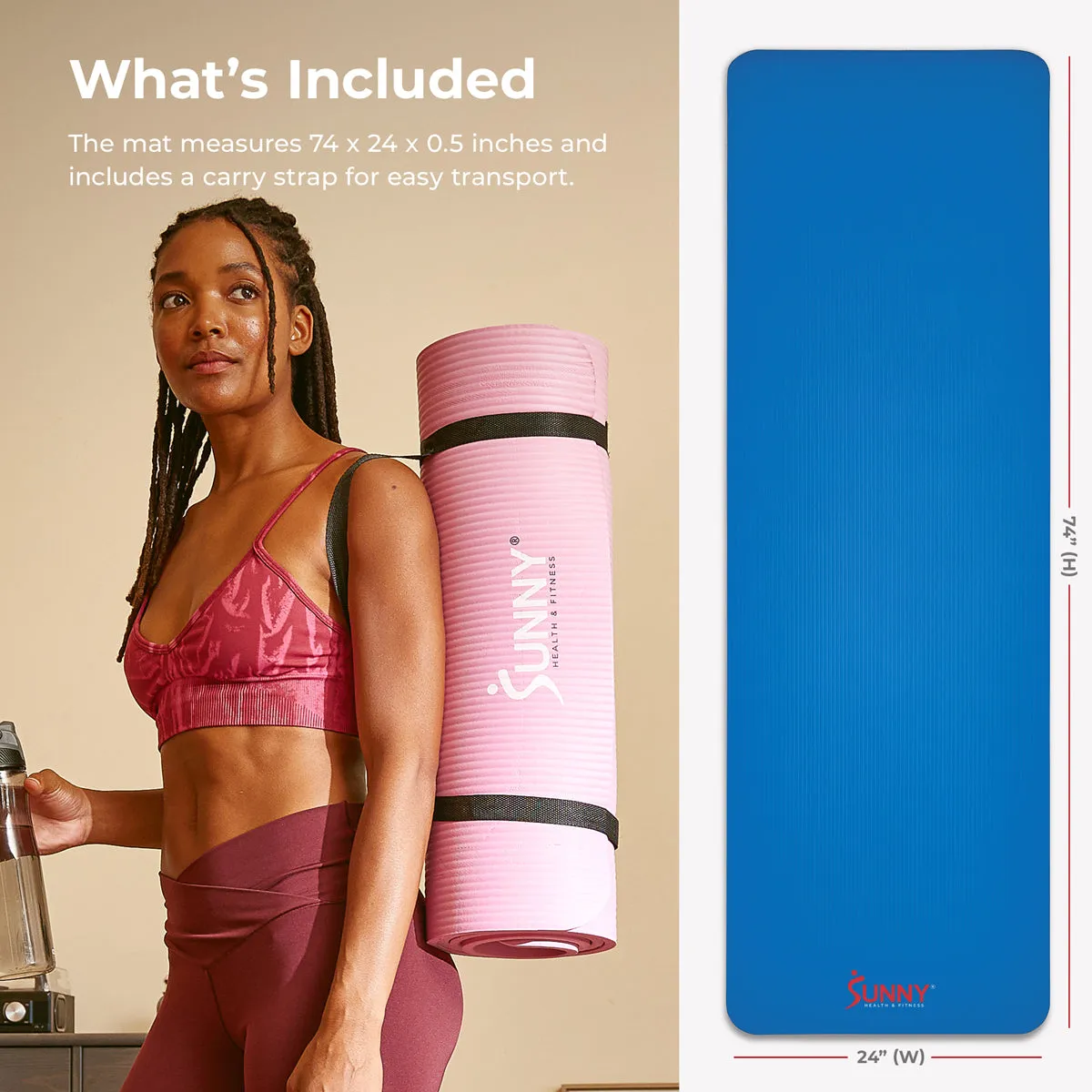 Premium 1/2-Inch Extra Thick Exercise Yoga Mat