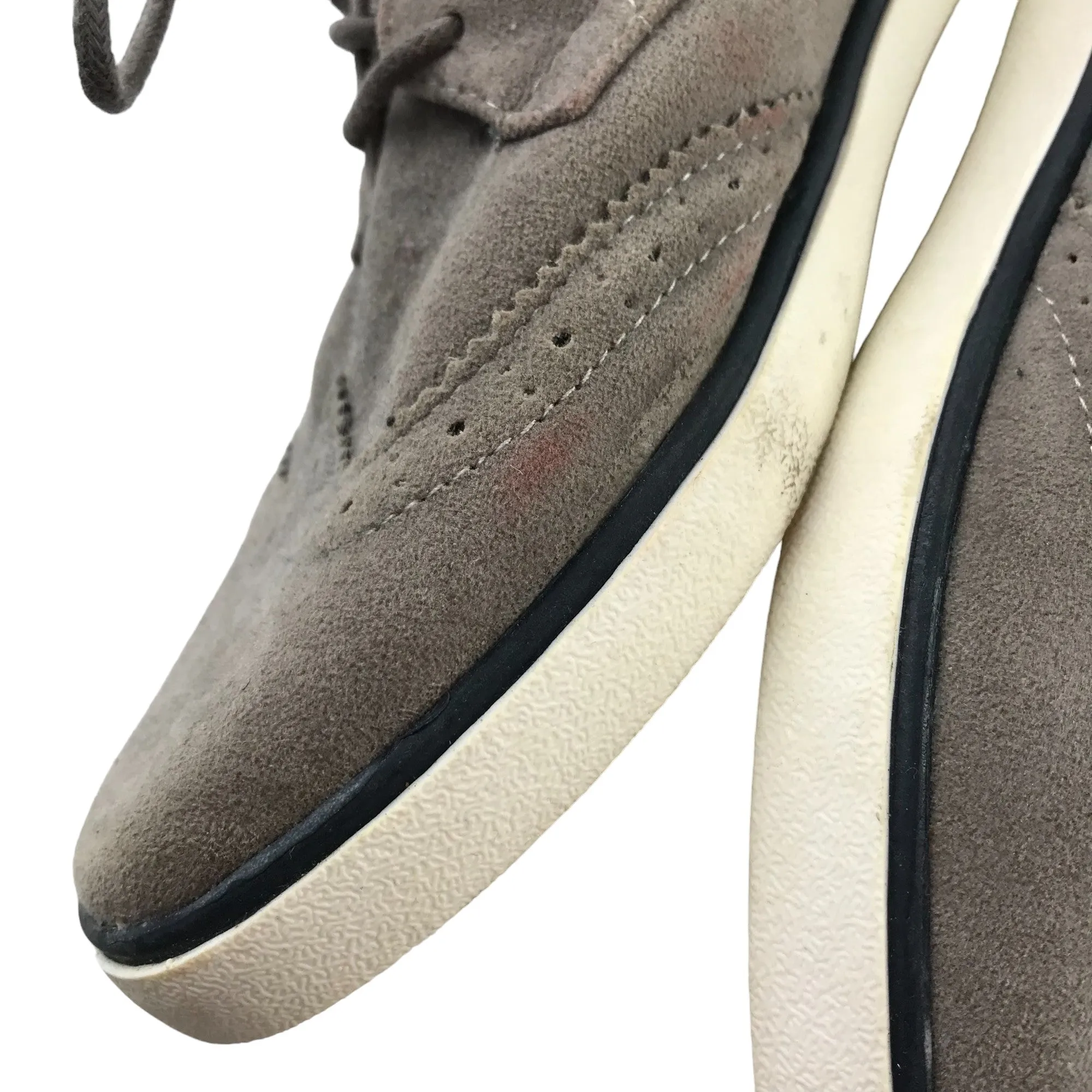 Primark Trainer Size 2 Grey Brogue Style Stitch Pattern