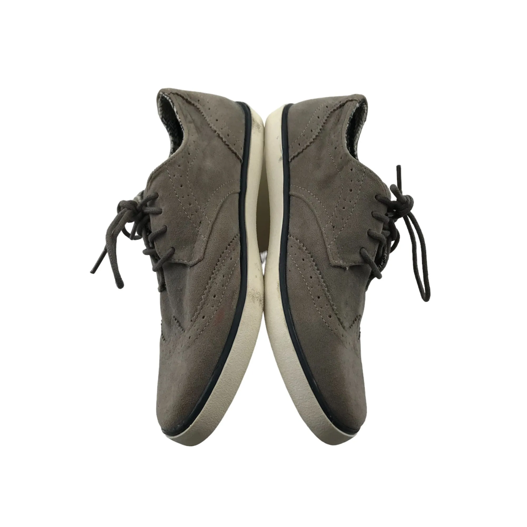 Primark Trainer Size 2 Grey Brogue Style Stitch Pattern