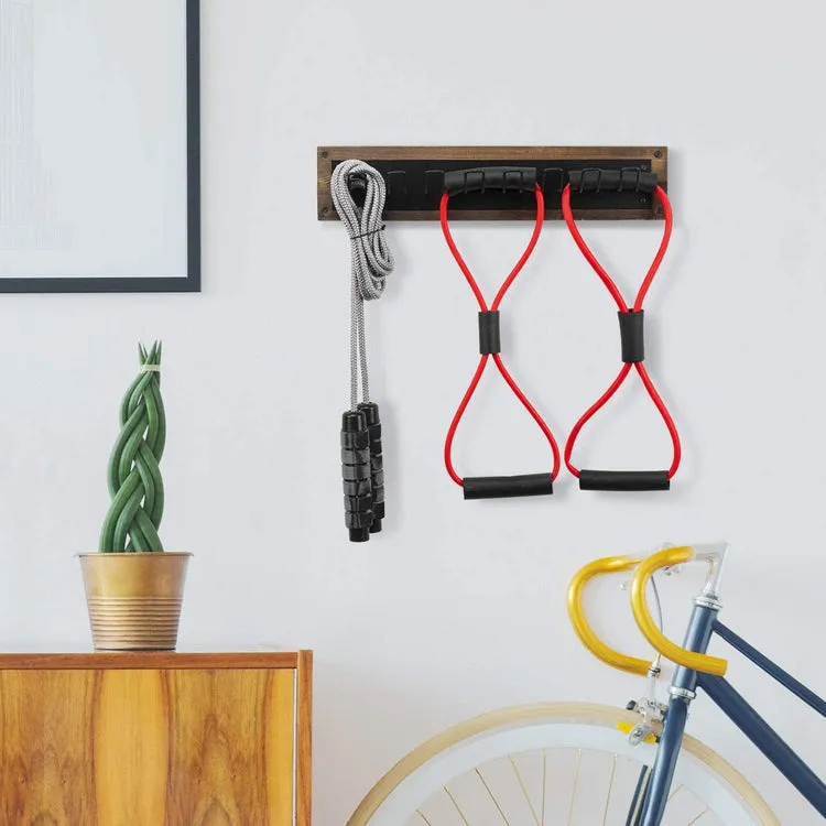 Rustic Metal & Woode Gym Storage Wall Organizer Rack