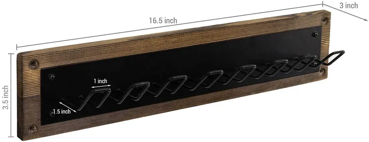 Rustic Metal & Woode Gym Storage Wall Organizer Rack