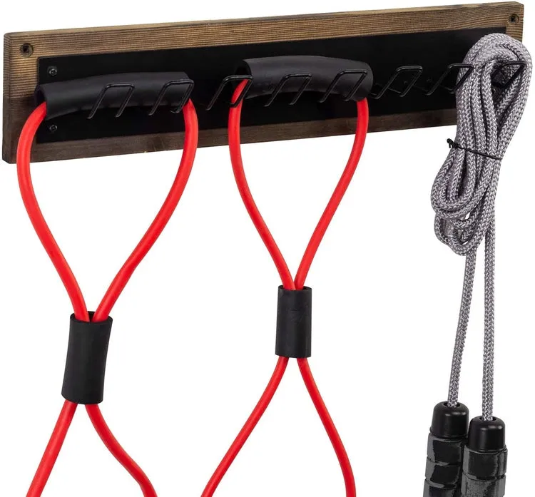 Rustic Metal & Woode Gym Storage Wall Organizer Rack