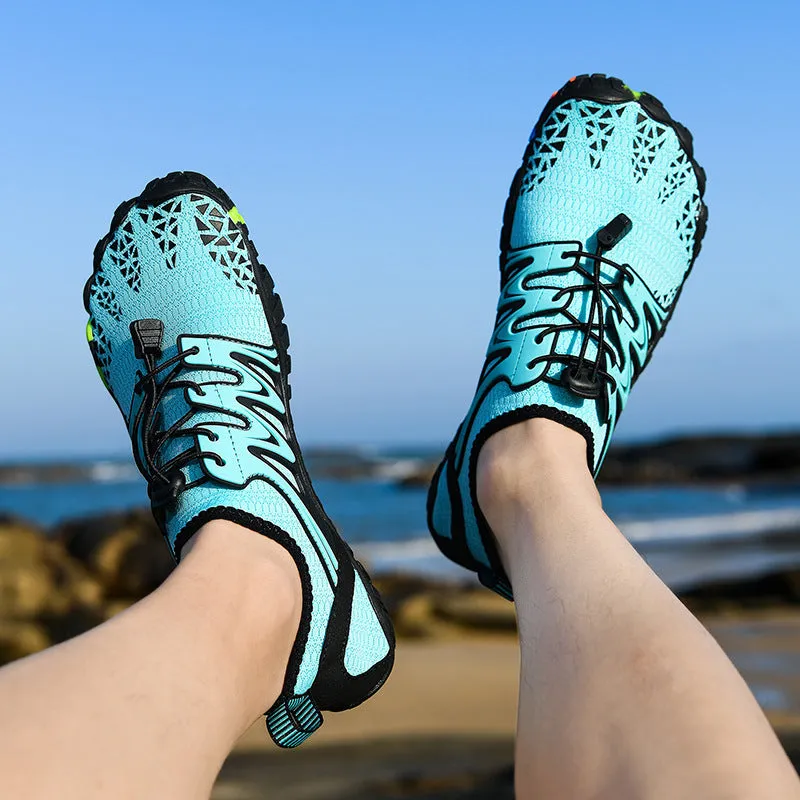 Slip-On Mesh Athletic Sneakers with Elastic Lock Laces