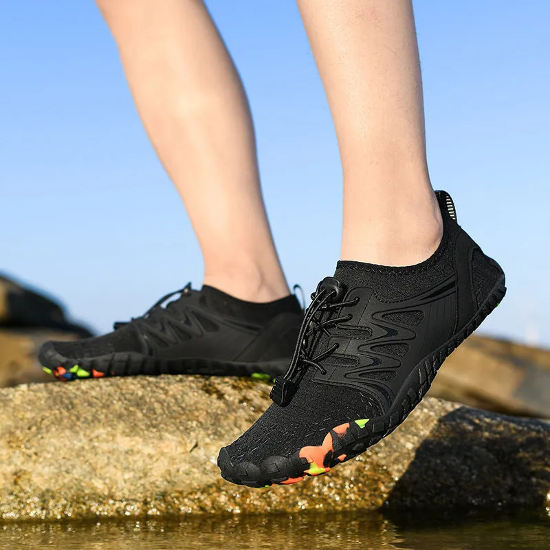 Slip-On Mesh Athletic Sneakers with Elastic Lock Laces