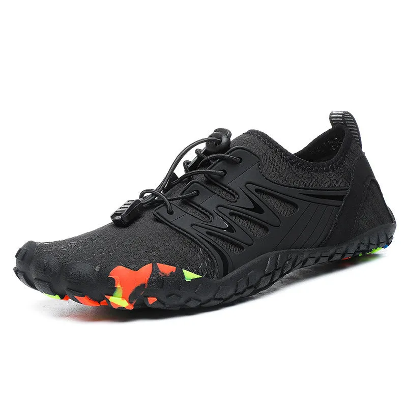 Slip-On Mesh Athletic Sneakers with Elastic Lock Laces