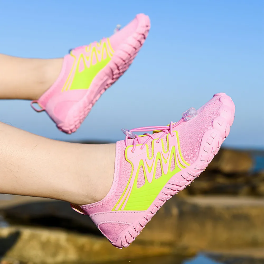 Slip-On Mesh Athletic Sneakers with Elastic Lock Laces