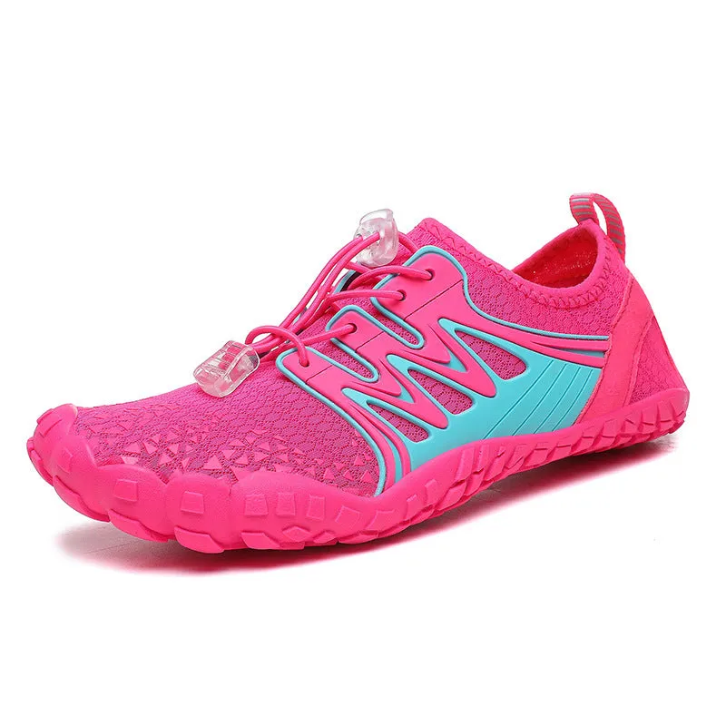 Slip-On Mesh Athletic Sneakers with Elastic Lock Laces