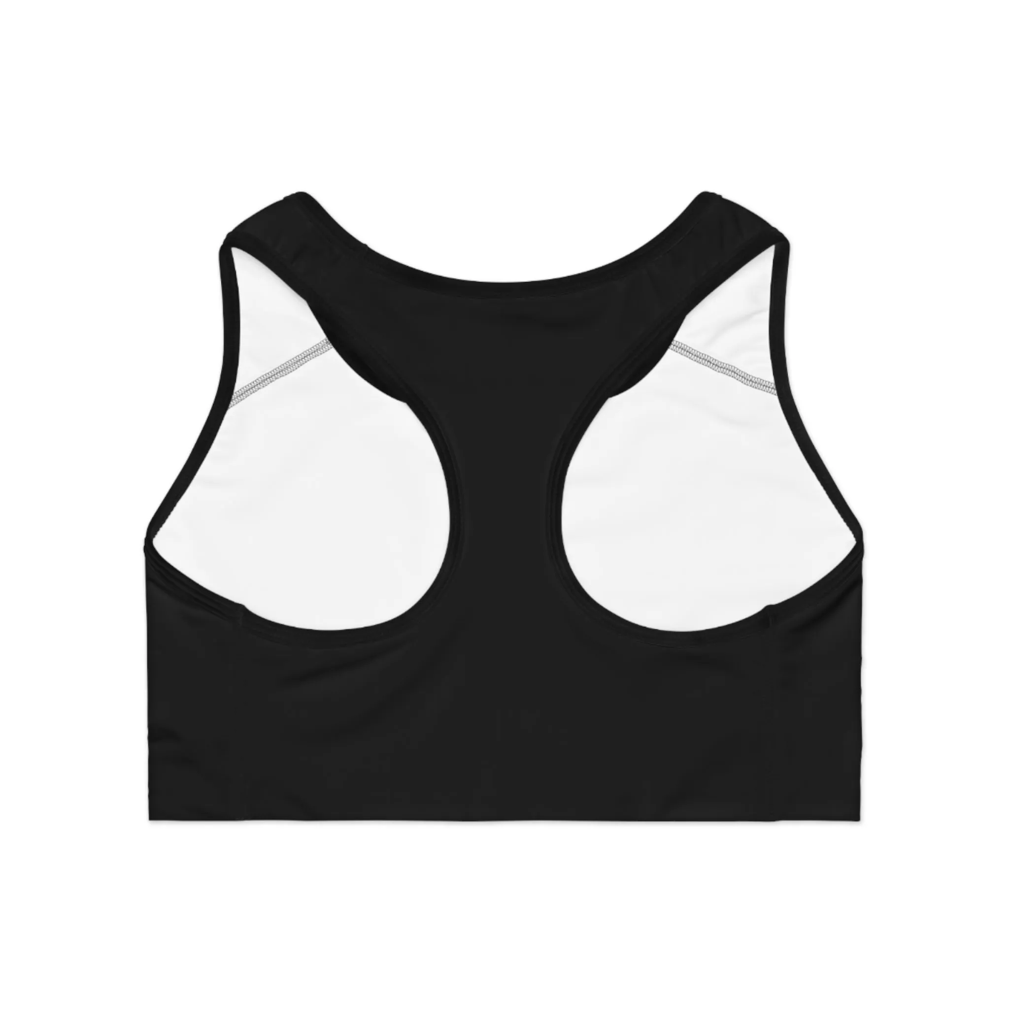 Trendy Black Sports Bra with Fun Design for Active Lifestyle