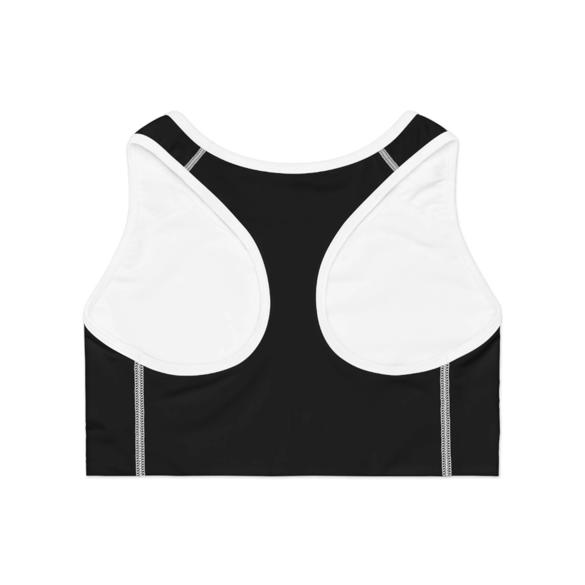 Trendy Black Sports Bra with Fun Design for Active Lifestyle