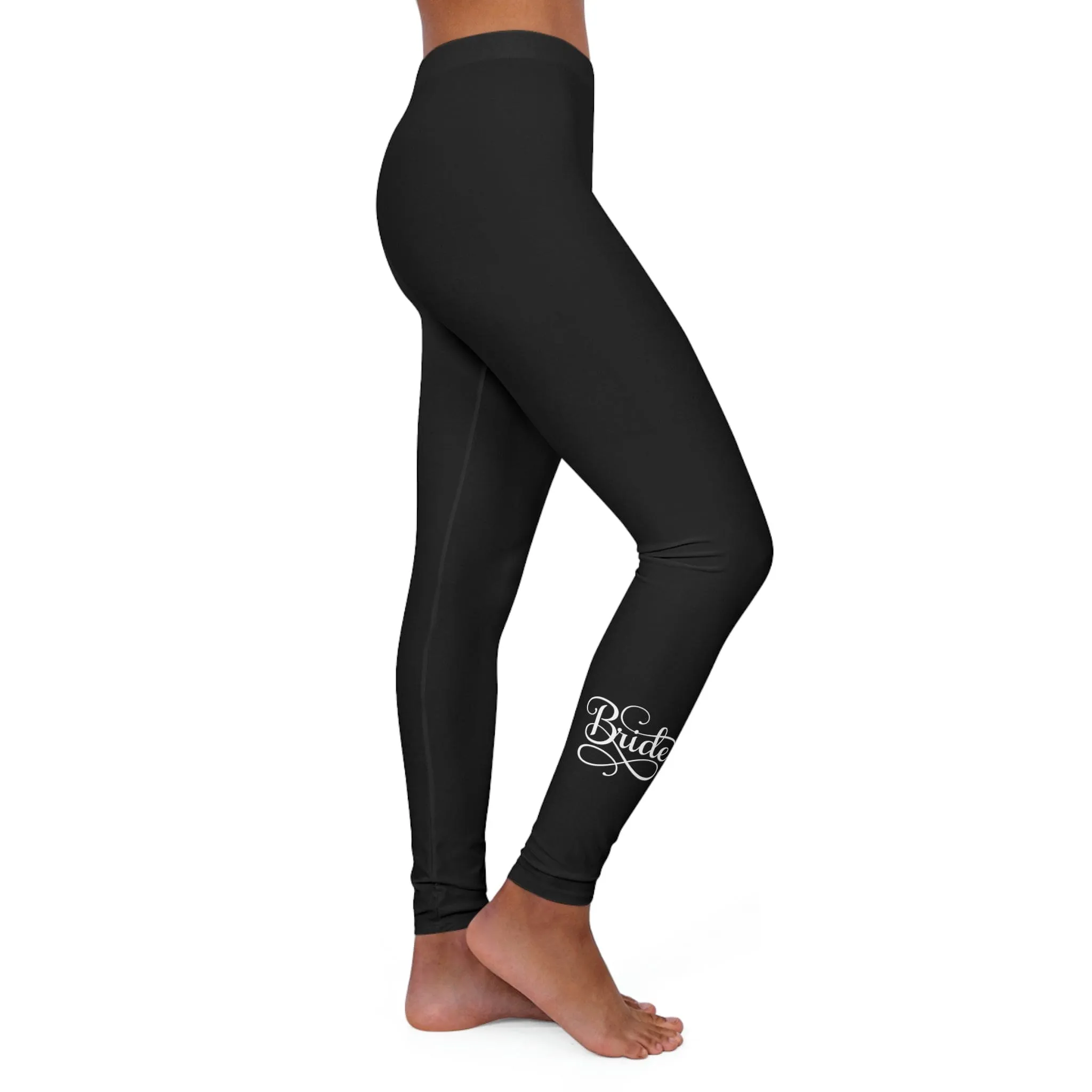 Womens Black Fitness Leggings - Bride Accessories - Wedding