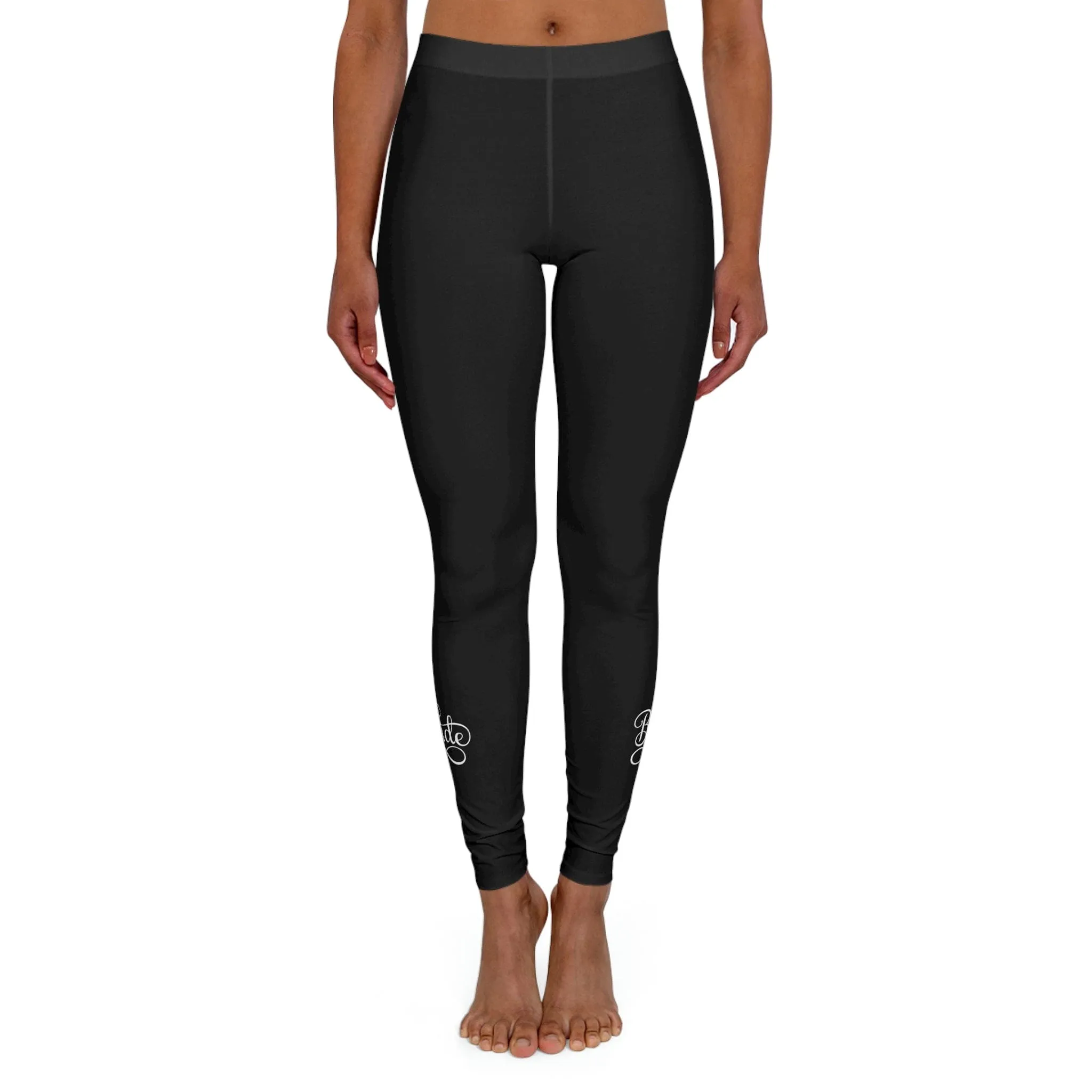 Womens Black Fitness Leggings - Bride Accessories - Wedding
