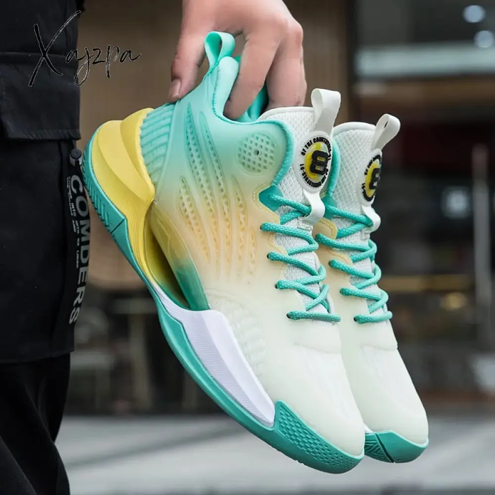 Xajzpa - Men's Basketball Shoes Breathable Cushioning Non-Slip Wearable Sports Shoes Gym Training Athletic Basketball Sneakers for Women
